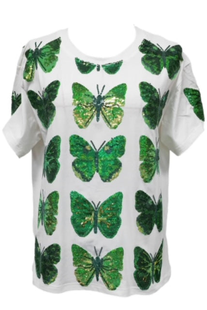 Green store butterfly shirt