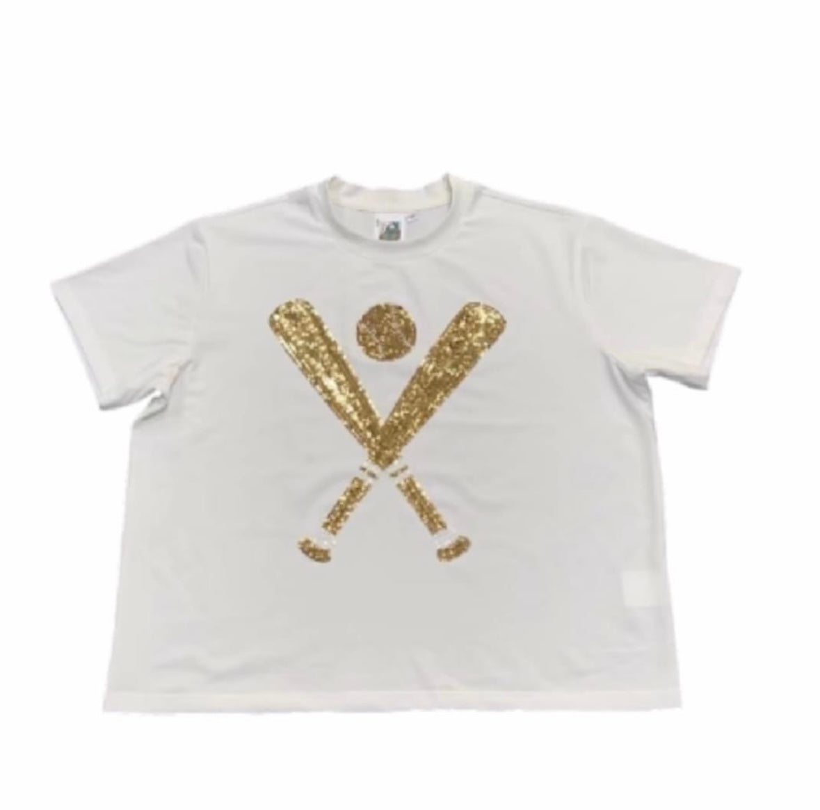 gold baseball tee