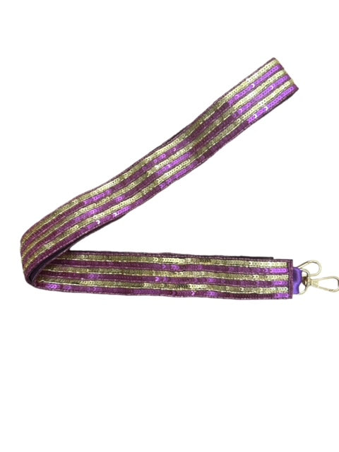 BEADED BAG STRAP LSU PURPLE & GOLD