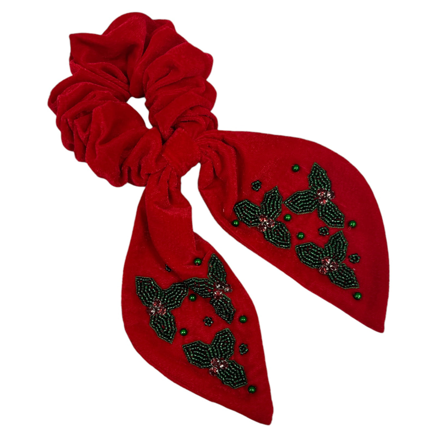 Scrunchie- Red with Holly