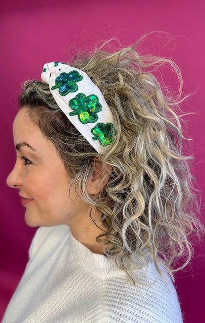 Headband Knot - Sequin Clover