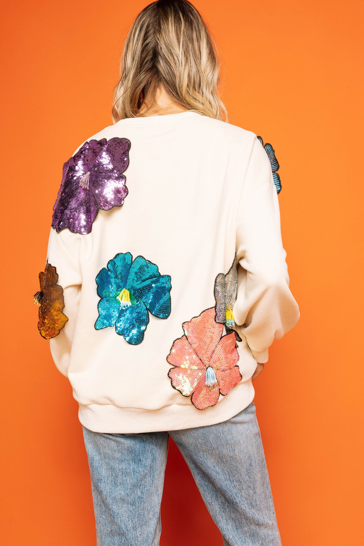 Queen of Sparkles - Colorful Sequin Sweatshirt