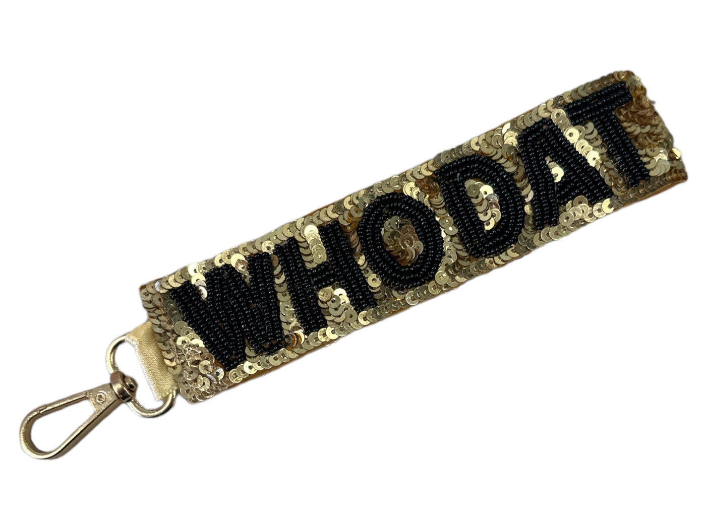 Key Chain - Black with Gold Who Dat