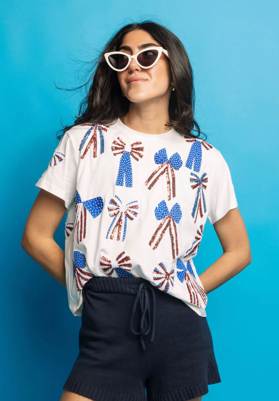 Queen of Sparkles - America Bow Tee