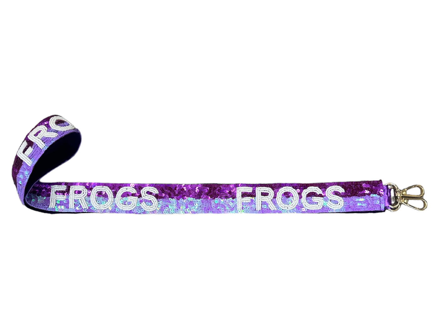 Sequin Bag Strap -Frogs - Purple and Lavender