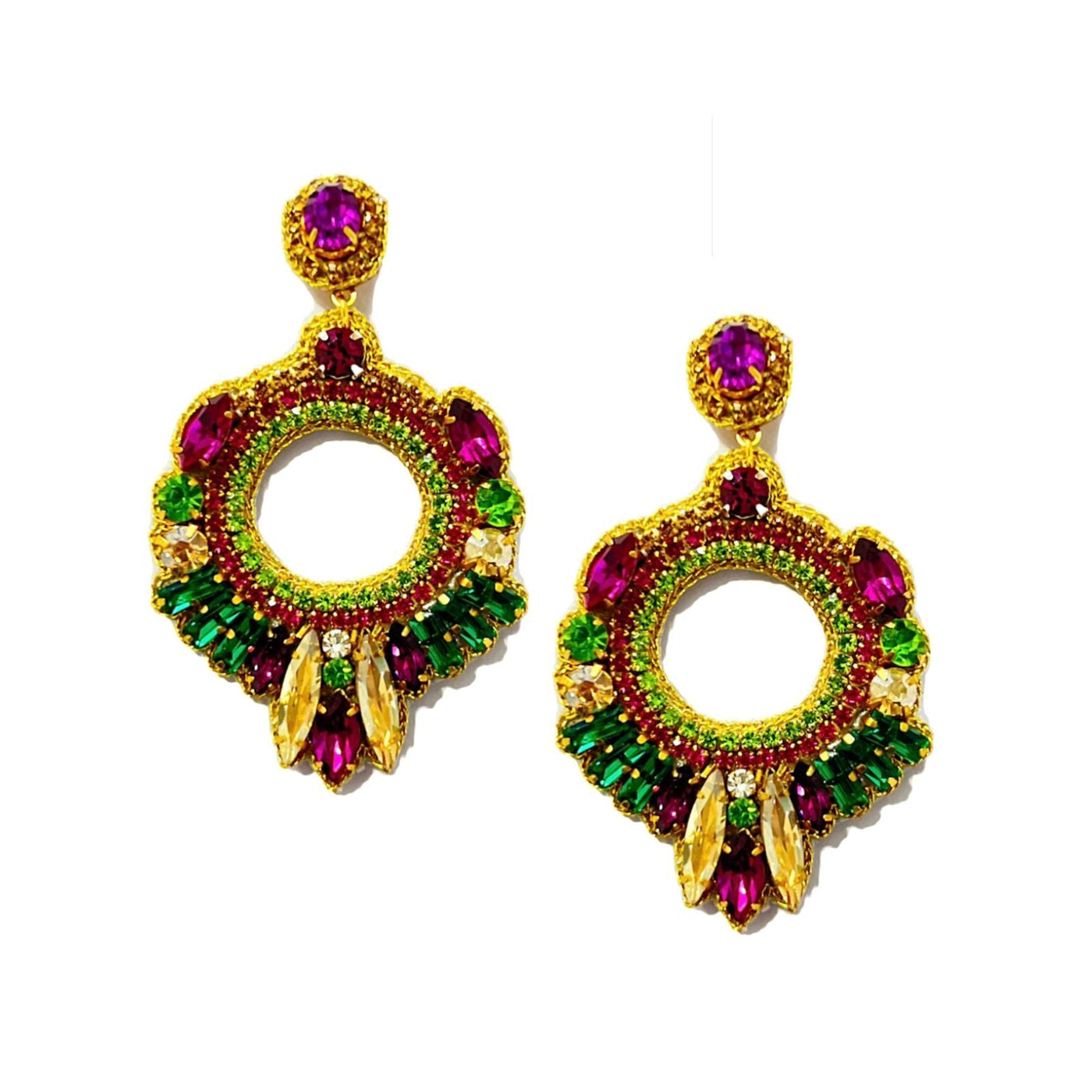 Jasmine Earrings - Mardi Gras