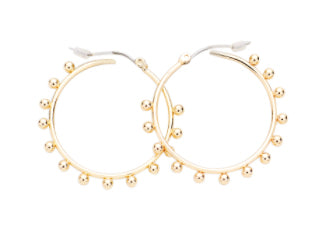 Gold Hoop with Ball Earrings