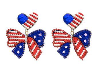 Patriotic Bow Earrings